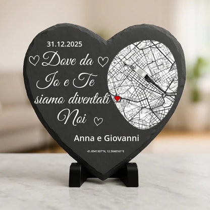 Dove tutto ebbe inizio - Cuore in ardesia personalizzato